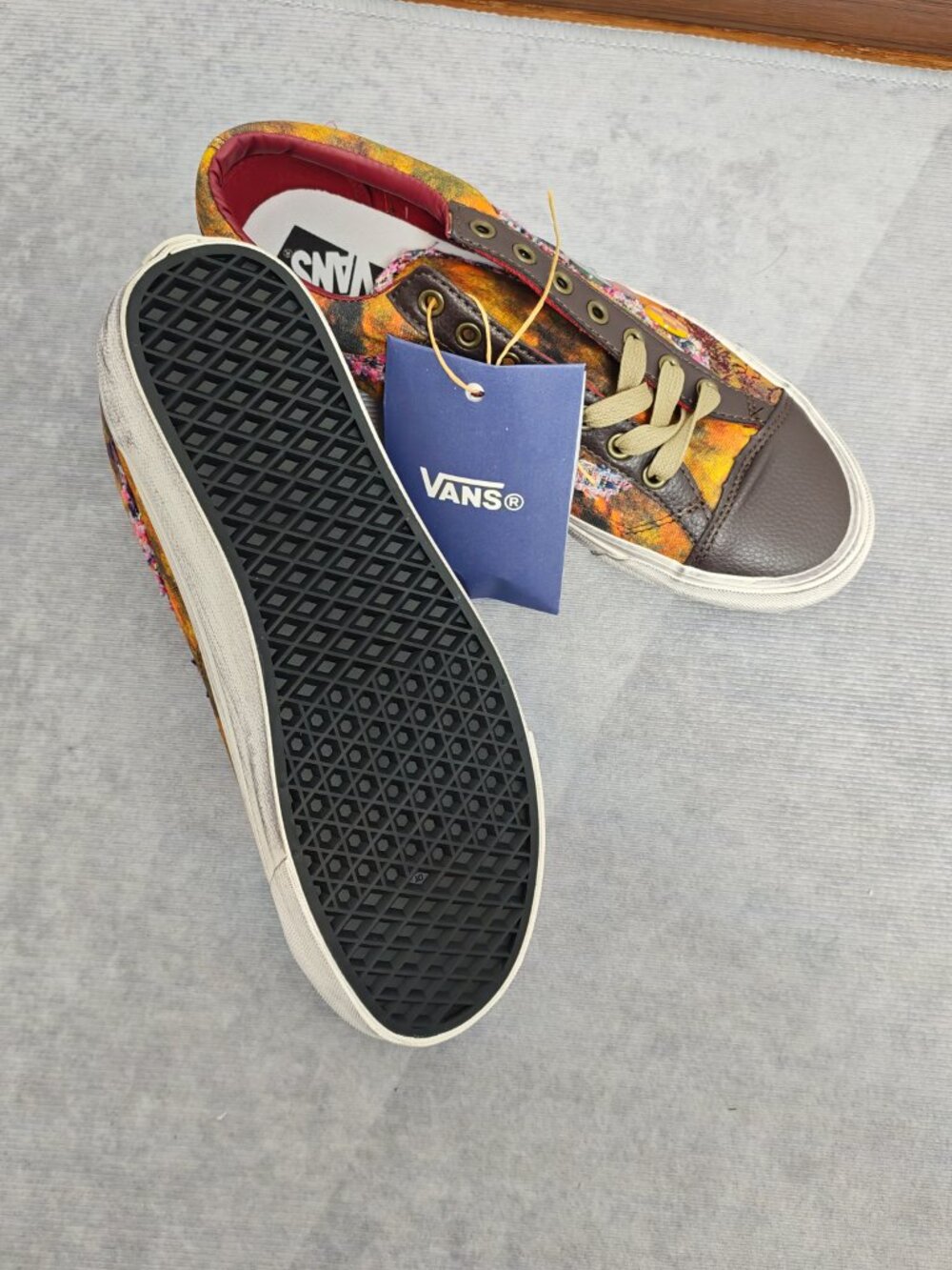 Vans‑Inspired Old Skool Retro Patchwork Canvas‑Leather Skate Shoes Full Box - Picture 8 of 8